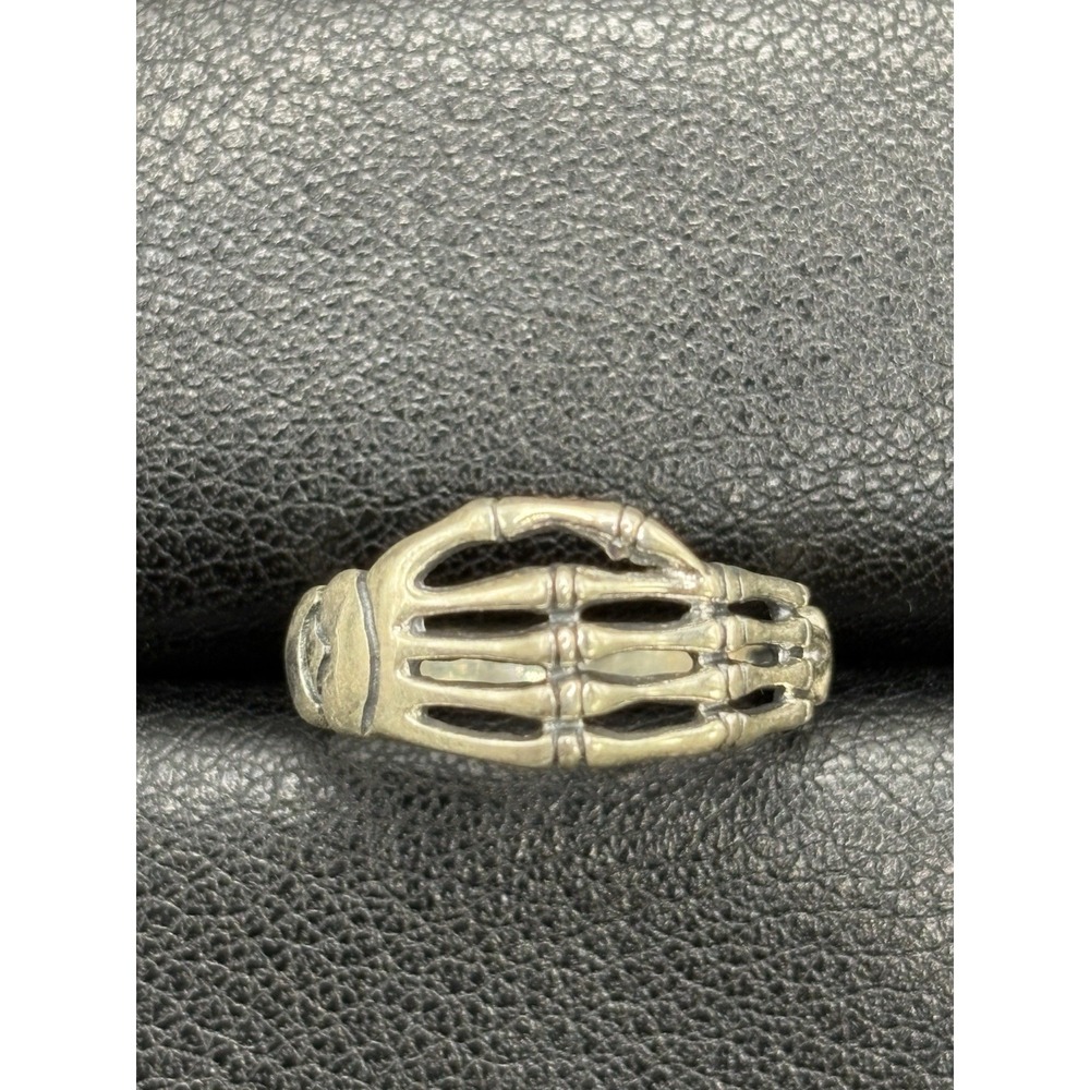 New Condition Sterling Silver Skeleton Hands Size 7 H7